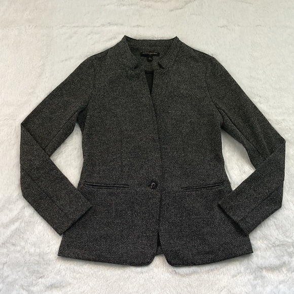 Like New Banana Republic Knit Herringbone Blazer Coat - Picture 2 of 8